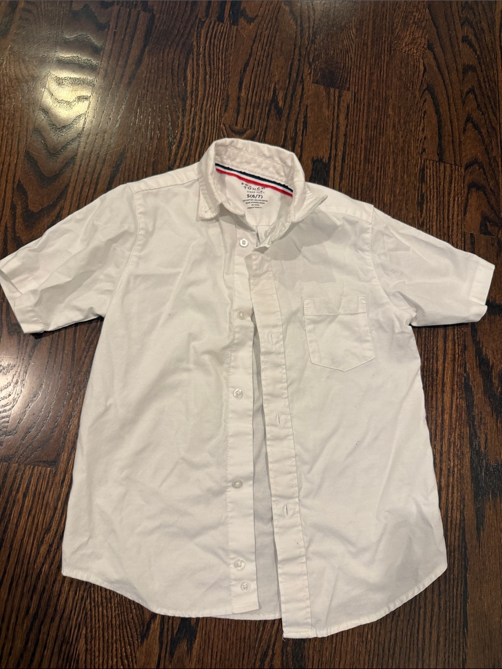 French Toast White Short-Sleeve Button Down Shirt for Kids